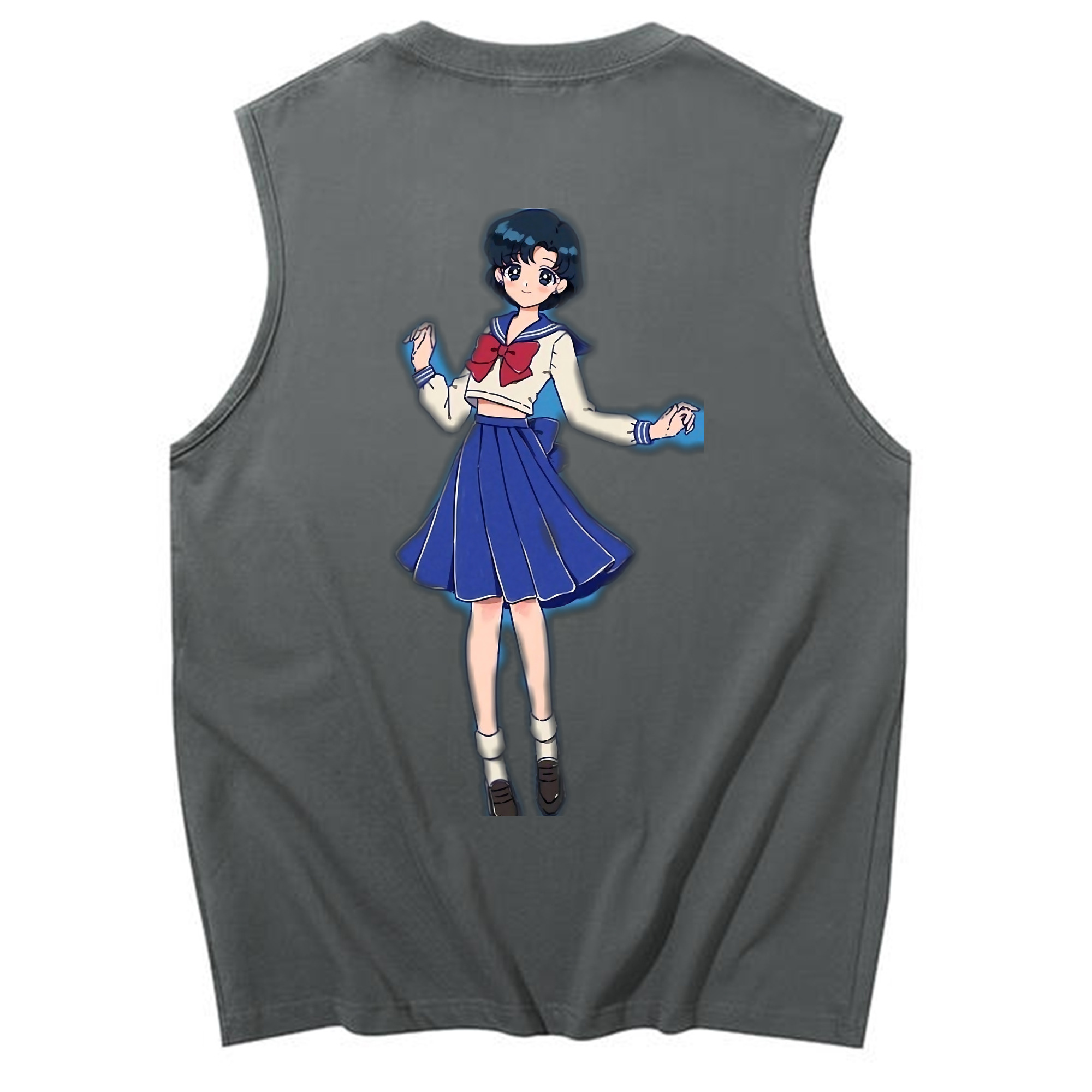 （画像用） 美少女戦士セーラームーン 水野 亜美 みずの あみ Sailor Moon Mizuno Ami コットン100％タンクトップ（背面プリント）